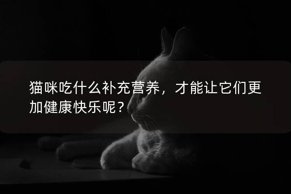 猫咪吃什么补充营养，才能让它们更加健康快乐呢？